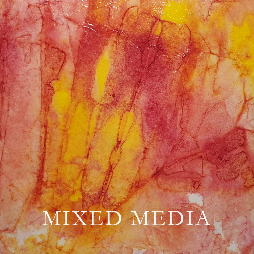 Mixed Media in Farbe Gelb und Rot von SilkeFaberArt.