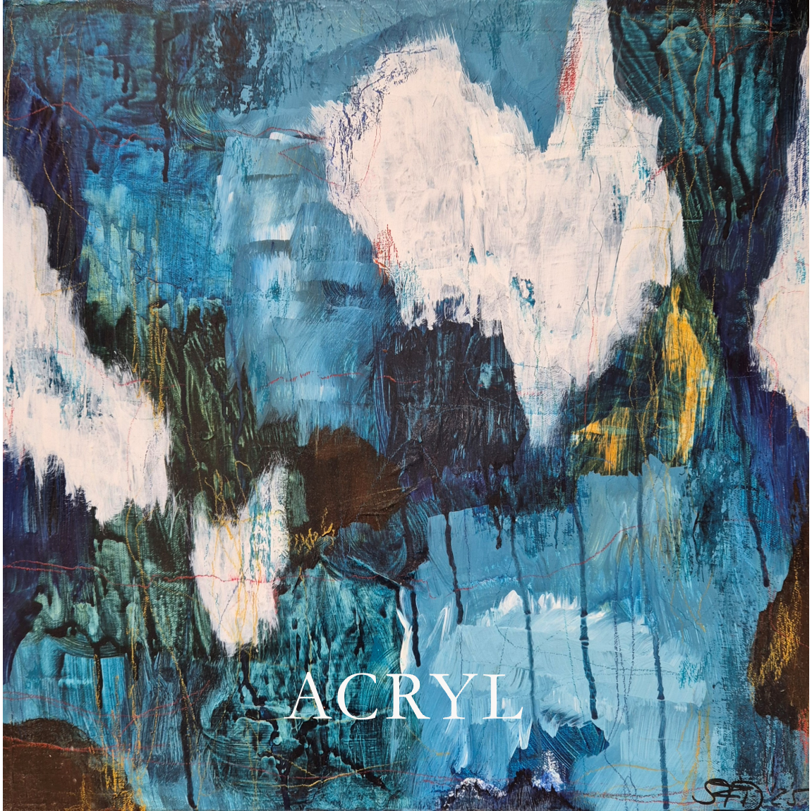 Bild Acryl Farbe Blau von SilkeFaberArt.