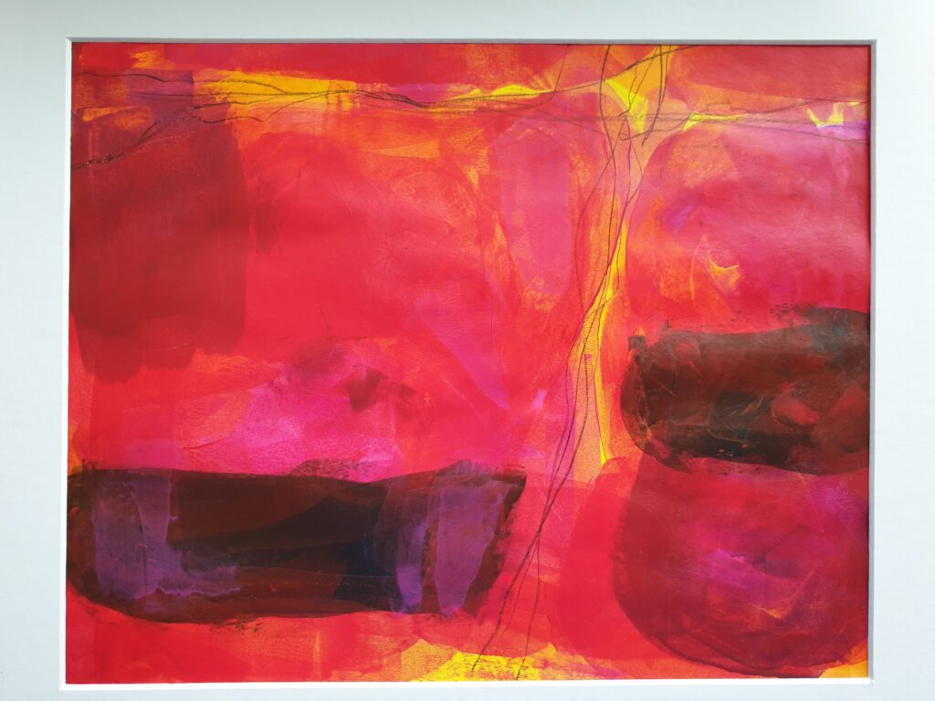 Abstraktes Acrylbild in rot von SilkeFaberArt.
