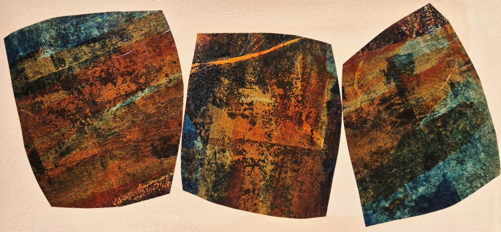 Gelliprint Collage in Brauntönen von SilkeFaberArt.