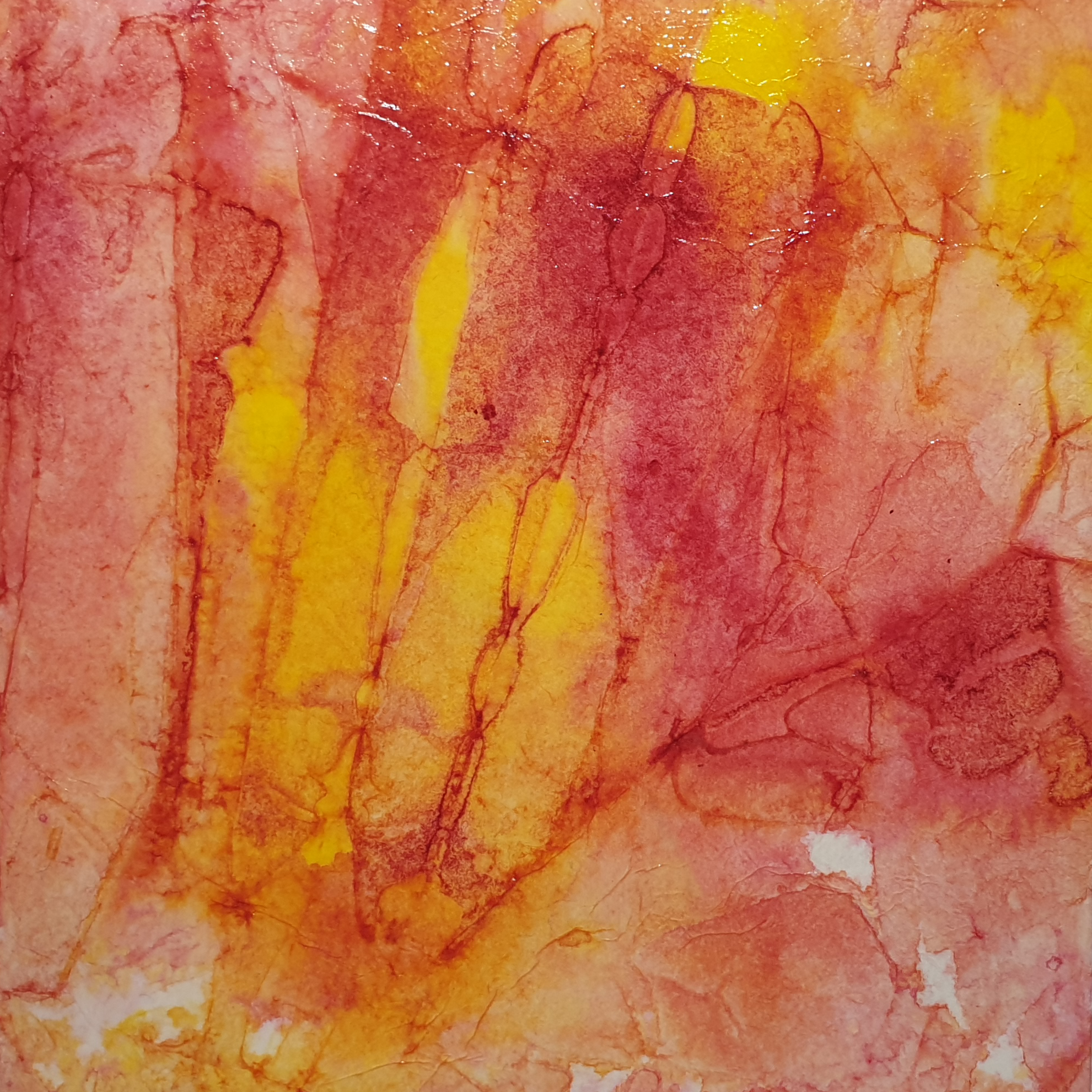 Mixed Media Bild in Orange von SilkeFaberArt.